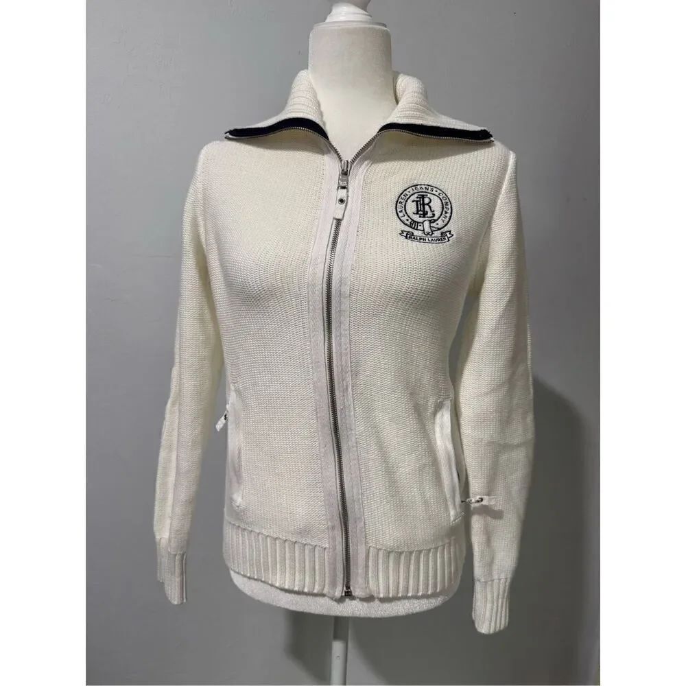 Lauren Jeans company heavy sports preppy style knit sweater S